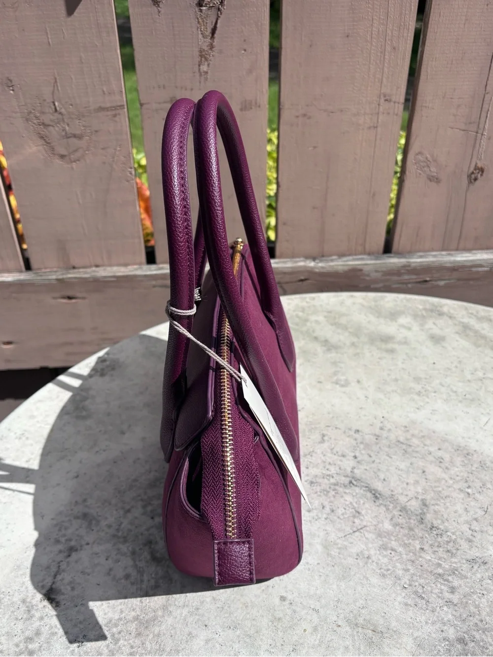 🎉NWT🎉 Elegant Burgundy Winged Satchel Handbag with Top Handles